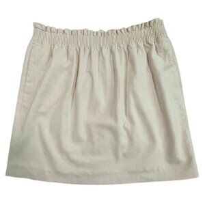 J. Crew Women's Dusty Ivory Linen/Cotton Lined A-Line City Skirt SIZE-14